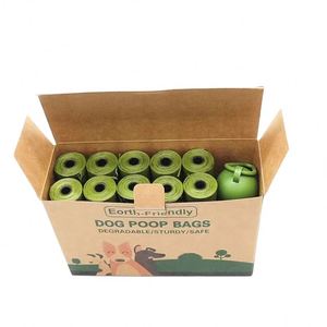 Sacs à déjections canines biodégradables avec logo personnalisé, vente en gros, sacs à crottes de chien étanches en plastique pour animaux de compagnie - Product Image 1