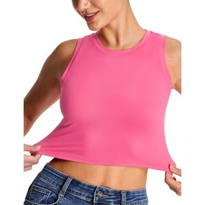 Women's Workout <b>Crop</b> <b>Top</b> Sleeveless Yoga Tank <b>Top</b> Crew Neck Breathable Spandex Polyester Athletic <b>Top</b> - Product Image 5
