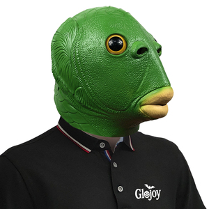 Máscara de Látex de Pez Verde Creativa, Accesorio de Disfraz de Cara Completa para Fiestas de Halloween, Eventos de Carnaval - Product Image 1