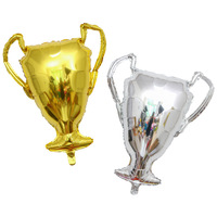 Décorations de fête d'anniversaire pour enfants, ballons en aluminium dorés et argentés en forme de trophée de champion, 64x83cm, imprimés UV, 5 couleurs, EN71 CE