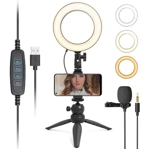 MAONO Điện Thoại Tự Sướng Vòng Ánh Sáng LED Vòng Tròn Ánh Sáng Selfie Clip Trên Điện Thoại Cho Trang Điểm Phát Trực Tiếp