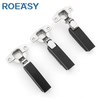 ROEASY Charnière hydraulique dissimulée à clipser 35mm sans ailes Couvercle en plastique détachable Fermeture en douceur Charnière d'armoire à petit angle