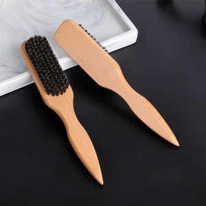 Brosse à barbe personnalisée pour homme avec logo, en bois massif et poils de sanglier, brosse à huile pour la tête, brosse de barbier pour coupe de cheveux, brosse de nettoyage des cheveux, peigne de coiffage - Product Image 1
