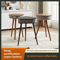 Table de chevet intelligente avec chargeur sans fil, audio personnalisable, table basse musicale, commande vocale Bluetooth - Meubles élégants pour la maison
