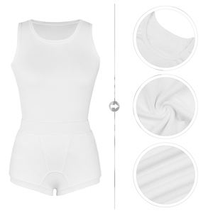 Due pezzi elasticizzati a costine corte canottiere aderenti <span class=keywords><strong>pantaloncini</strong></span> da Yoga tuta da salotto tutto bianco abiti da donna 2 pezzi - Product Image 3