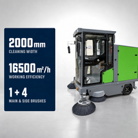 Balayeuse électrique autoportée standard LM-W2000 avec pneus pleins 350-10 pour usine, entrepôt, chantier et extérieur