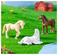 Figurine en PVC personnalisée artificielle pour enfants, jouets en plastique, Figurines de chevaux blancs, Sculptures réalistes, modèles d'animaux, série porte-clés