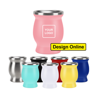 Gobelet en acier inoxydable à Double paroi, tasse avec paille Bombilla, erba Mate gourde Madai, livraison directe d'usine, 8oz