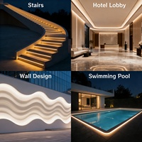 Bande LED néon longue de 40m-70m, étanche IP67, en silicone, 48V DC, pour extérieur, intérieur, bar, cinéma, bâtiment, hôtel