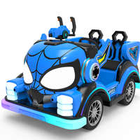 Voiture tamponneuse électrique pour enfants à monnayeur, style araignée, en acier inoxydable, rechargeable, avec éclairage LED coloré, véhicule de parc d'attractions