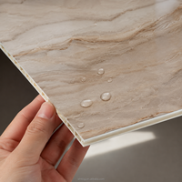 Panneau mural décoratif brillant en PVC, feuille de marbre pour décoration intérieure, panneau UV facile à installer, doré, personnalisé