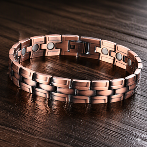 Reines Kupfer Vierblättriges Kleeblatt Magnetarmband, CZ-Kristall-Charm für Frauen, Gesundheits-Magnettherapie, Wasserdicht Anti-Anlaufend - Product Image 6