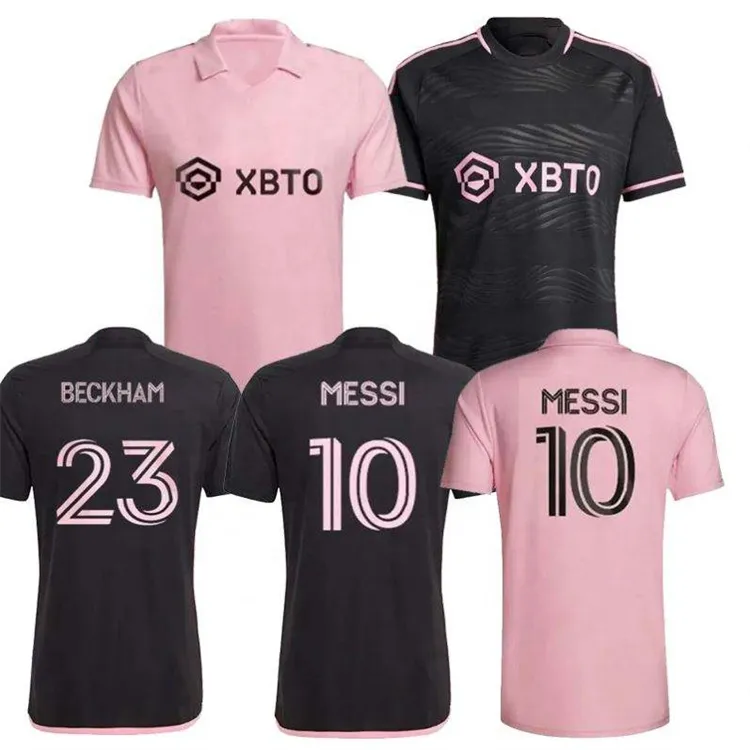 2024 Inter Miami Messi 10 # camisetas de fútbol camiseta de fútbol camisetas Rosa negro equipo completo Club ropa deportiva conjunto para adultos