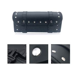 Bolsa de Herramientas para Motocicleta de Cuero PU Resistente con Manillar Universal, Bolsa de Herramientas de Cuero Negro para Motocicleta, Bolsas de Equipaje para Sillín - Product Image 2