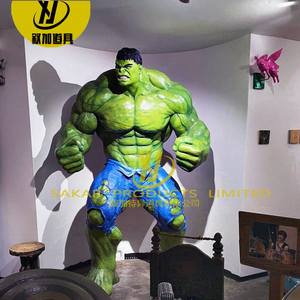 Décoration, figurine d'action de film de <span class=keywords><strong>super</strong></span>-<span class=keywords><strong>héros</strong></span> célèbre, homme musclé, statue de Hulk grandeur nature en fibre de verre, sculpture en résine, figurine d'action - Product Image 3