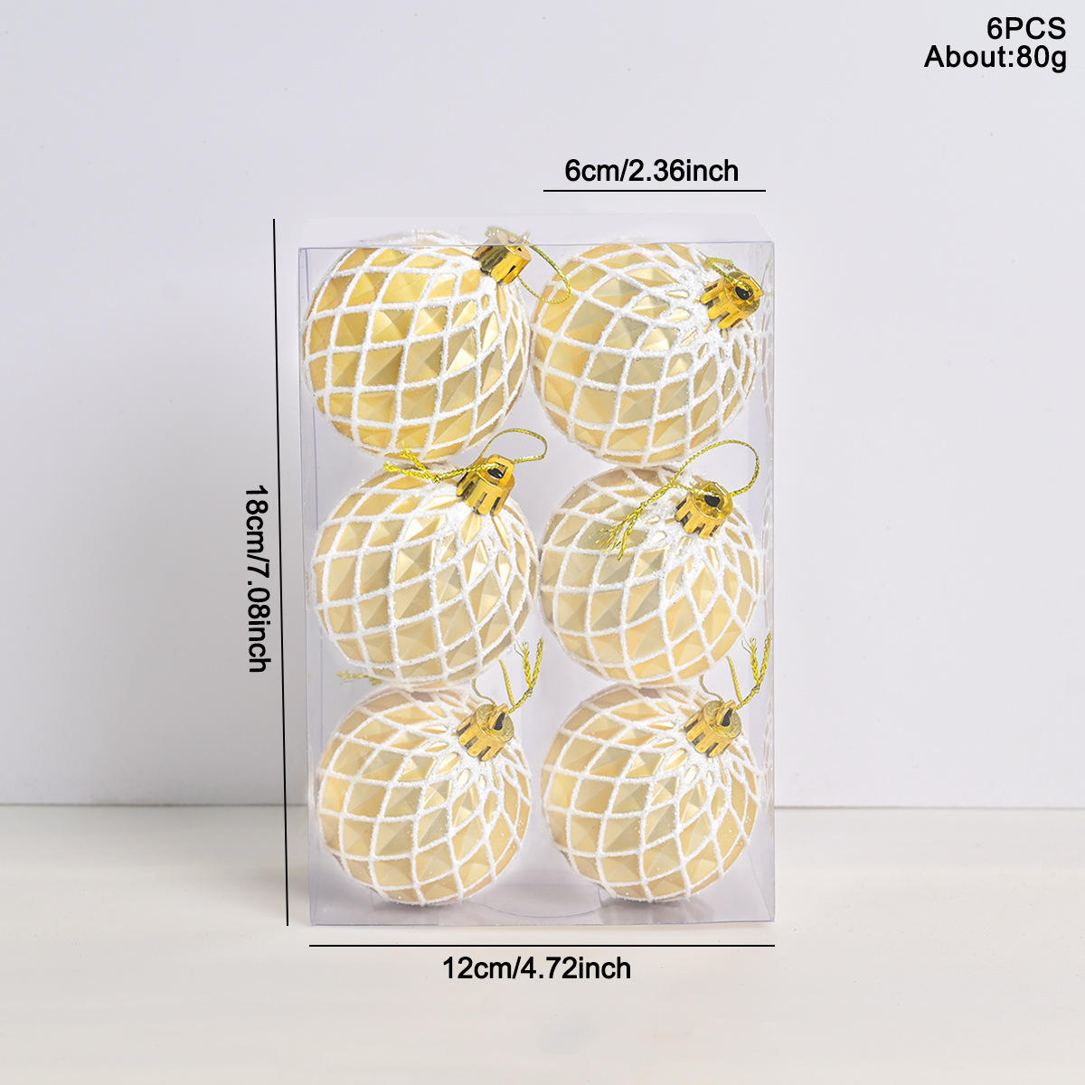 6-6PCS hand-painted concave diamond pattern gold