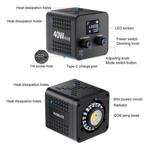 VLOGLITE P40RGB - Luz de Video RGB COB de 40 W para Fotografía, 20 Modos de Efectos, Lámpara de Video para <span class=keywords><strong>Estudio</strong></span> - Product Image 4