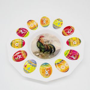 Plato <span class=keywords><strong>cromático</strong></span> redondo de 12 huevos, vajilla de Pascua, bandeja de huevos de plástico, venta al por mayor - Product Image 1