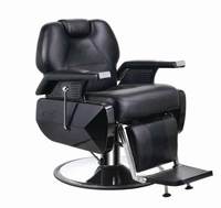 Fauteuil de Barbier Hydraulique en Cuir PU Noir, Inclinable, Pivotant à 360°, Chaise de Coiffure, Vente Directe Usine