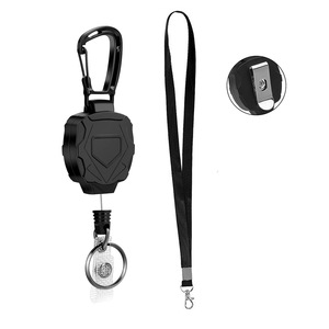 En stock, grand porte-badge avec clip dorsal, boucle à tirage facile, cordon en acier rétractable, enrouleur de badge, cordon pour carte d'identité, anti-perte - Product Image 1