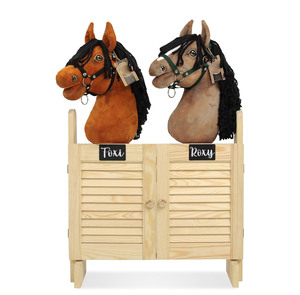 Grande <span class=keywords><strong>Stalla</strong></span> Doppia per <span class=keywords><strong>Cavalli</strong></span> con Porte, Unità di Stoccaggio e Esposizione in Legno per Cavallucci e Organizzazione della Stanza dei Giochi - Product Image 6