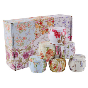 Bougies parfumées Coffret cadeau avec fleurs séchées Lot de 6 bougies d'aromathérapie en cire de soja pour la maison Anniversaire <span class=keywords><strong>SPA</strong></span> parfumé avec boîte cadeau - Product Image 1
