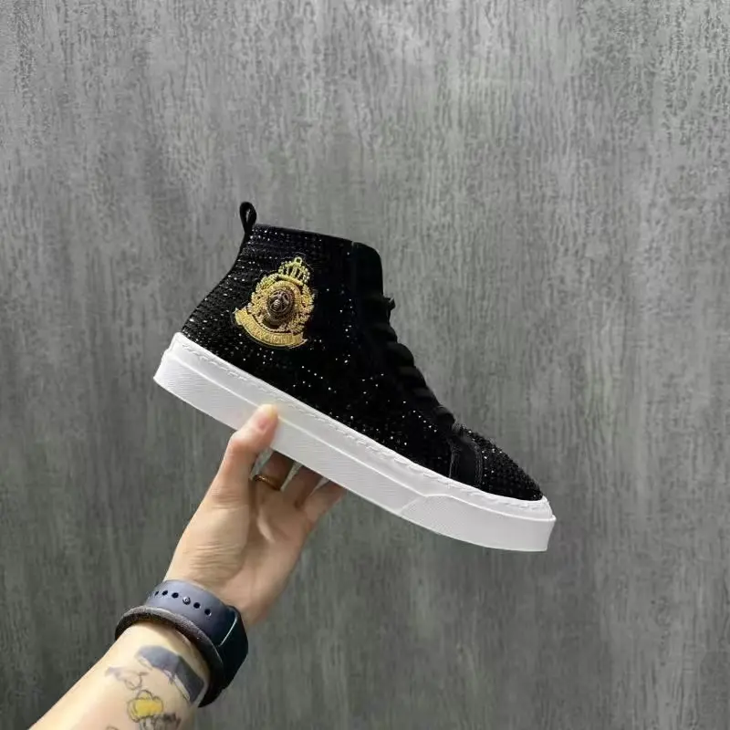 Sepatu olahraga pria, pria high-top sepatu kasual bersol tebal sepatu lari sprint basket sepatu badminton sepatu skateboard