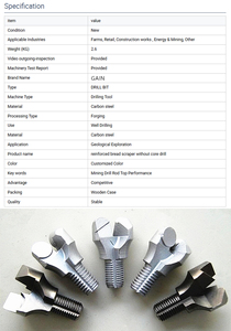 Hochwertiger PDC-Ankerbohrer, Verbundankerstange 27-42mm (28/30/32/36/38/40mm), 2 Flügel, Doppel-Flügel-Vollkopf-Gewindebohrer - Product Image 3