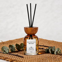 Bouteilles diffuseurs de parfum écologiques 150 ml, personnalisées, en verre, avec couvercle en liège imprimé sérigraphie, pour la maison