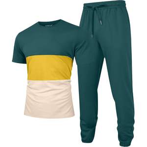 Conjunto Deportivo Personalizado de 2 Piezas para Hombre, Sudadera de Manga Corta y Pantalones Deportivos, Ropa Deportiva Informal de Verano, Tejido Transpirable - Product Image 1