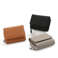 Dompet wanita kulit asli desainer terkenal tas Rfid anti-maling dompet tangan wanita tempat kartu kredit pendek dompet 2025