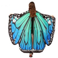 Châle Ailes de Papillon Arc-en-ciel pour Femme, Accessoire de Costume de Danse Féérique, Cape de Papillon pour Adulte, Noël, Halloween, Cosplay