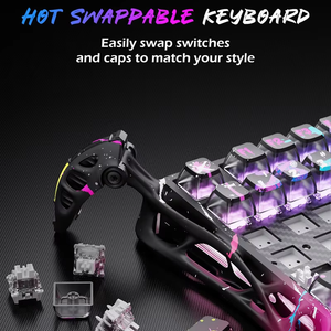 GravaStar Mercury V75 Pro 75% Hall Effect Magnetic Switch Gaming <b>Keyboard</b>, 8000 Hz Polling, Dual-Zone RGB, Semi-Aluminum Frame - Product Image 3