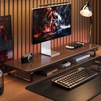 Support de contrôleur en bois en gros Étagère de bureau verticale pour ordinateur portable avec support de moniteur pour l'école