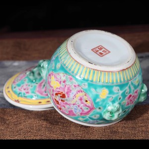Antico Jingdezhen dipinto a <span class=keywords><strong>mano</strong></span> Famille finestra aperta con Rose porcellane barattoli decorativi <span class=keywords><strong>in</strong></span> ceramica - Product Image 5