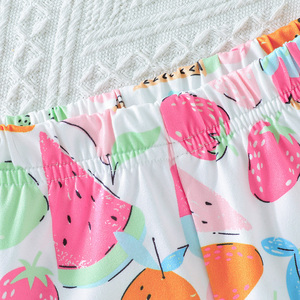 Conjunto de Dos Piezas Casual de Verano para Bebés Niñas, Transpirable, con Blusa de Manga Corta con Volantes y Flores, para Ropa de Bebé - Product Image 5