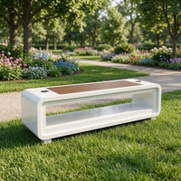 Banc solaire numérique avec dossier et ports USB intégrés