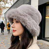 Chapeau de pêcheur en fausse fourrure épaisse et moelleuse pour femme, plusieurs couleurs personnalisées, chaud pour l'hiver