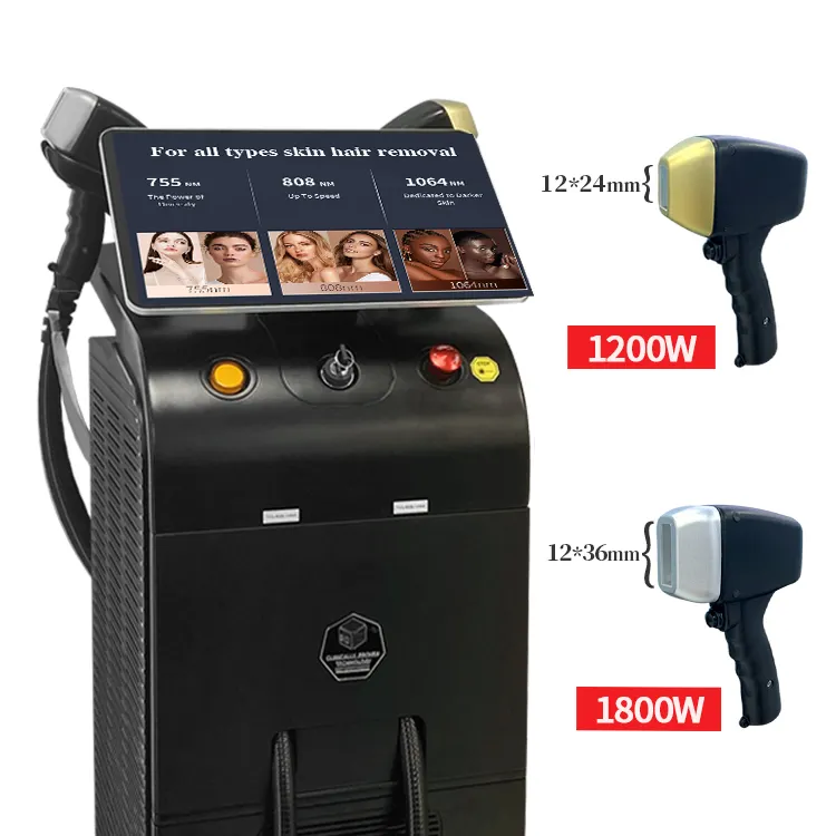 Preço da máquina de depilação a laser de diodo de titânio Ice Platinum 755 808 1064 para profissionais médicos quentes