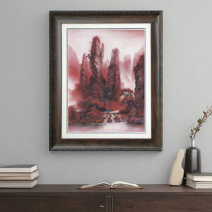Hecho a mano Zhangjiajie <span class=keywords><strong>Avatar</strong></span> <span class=keywords><strong>paisaje</strong></span> pared arte cinabrio arenisca pintura <span class=keywords><strong>paisaje</strong></span> decoración del hogar ornamento escena obra de arte Original - Product Image 5