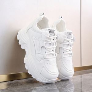 DareSee Zapatillas Deportivas con Plataforma y Cuña para Mujer, Zapatos Blancos Versátiles con Plataforma para Mujeres de Baja Estatura, Uso Diario y Festivales de Música - Product Image 4