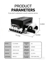 Imprimante DTF A3 33cm à feuille d'or avec tête XP600 et four de séchage d'encre automatique pour transfert d'impression couleur fluorescente pour petites entreprises