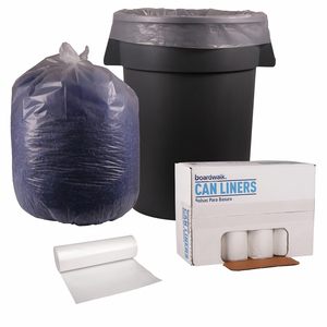 Bolsas de Basura Boardwalk de 60 Galones, 1.4 Mil, Polietileno de Baja Densidad, 38 x 58 Pulgadas, 10 Bolsas/Rollo, 100% Plástico Reciclado, Transparentes - Product Image 4