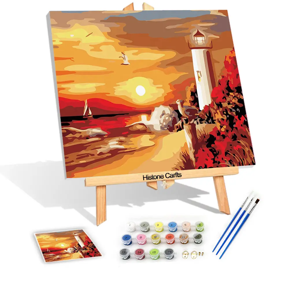 Landscape nature sunset oil painting by numbers, New Arrival Gift Oil Painting On Canvas Painting Gift Picture Sunset on The Sea