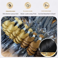 Cheveux vietnamiens naturels 100% Remy, vague naturelle, blond platine, extensions de tresses complètes, 16 pouces, cheveux humains vierges
