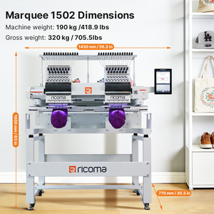 <span class=keywords><strong>Macchina</strong></span> da Ricamo Commerciale Ricoma Marquee 1502, Area <span class=keywords><strong>di</strong></span> Ricamo 50x36 cm, <span class=keywords><strong>Macchina</strong></span> da Ricamo a 2 Teste e 15 Aghi - Product Image 2
