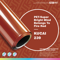 PVC Berkualitas Tinggi Mudah Dilepas Tanpa Sisa Perekat Tahan Lama Bebas Gelembung Udara PET-Super Bright Mind Belongs ToFire Red