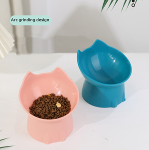 Novo Tigela Para Animais de Estimação de Estilo Nórdico com Proteção Cervical Tigela Inclinada de Plástico Para Cães e Gatos - Product Image 4