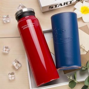 Customized 500ml High Grade Stainless Steel Vacuum Insulated Flask Thermal <b>Mug</b> With Leather Bag - Product Image 3