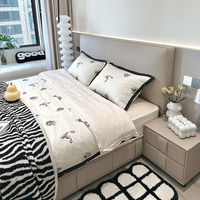 Modernes Luxuriöses Italienisches Design Kingsize-Bett mit Hochwertigen Schlafzimmermöbeln Holzrahmen Weiche Stoffpolsterung Neue Kollektion